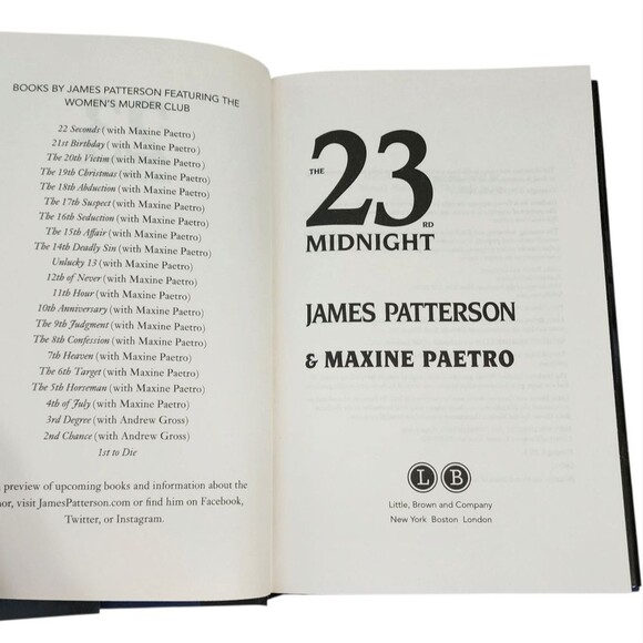 Lot 2 The 23rd Midnight 24th Hour Womens Murder Club James Patterson Hardcover - Picture 3 of 14